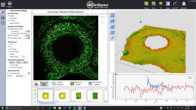 Logiciel d'analyse de jauge de surface 4D InSpec