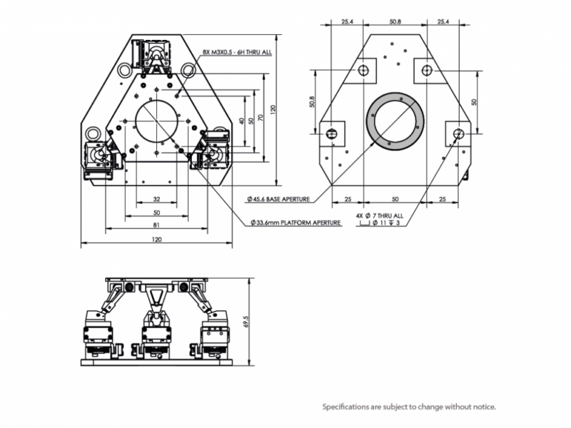 Distributeur Micronix Hexapode miniature X-BOT-120